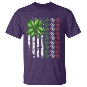 Funny St. Patricks Day T Shirt Shamrock American Flag TS02 Purple Printyourwear
