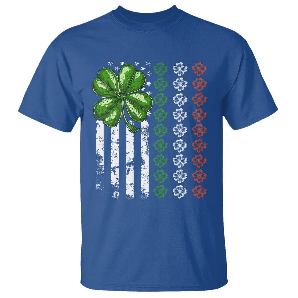 Funny St. Patricks Day T Shirt Shamrock American Flag TS02 Royal Blue Printyourwear