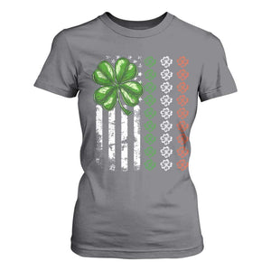 Funny St Patricks Day T Shirt For Women Shamrock American Flag TS02 Charcoal Print Your Wear