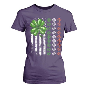 Funny St Patricks Day T Shirt For Women Shamrock American Flag TS02 Purple Print Your Wear