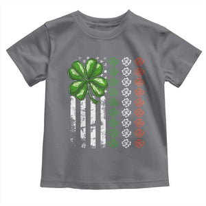 Funny St Patricks Day Toddler T Shirt Shamrock American Flag TS02 Charcoal Print Your Wear