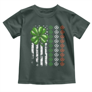 Funny St Patricks Day Toddler T Shirt Shamrock American Flag TS02 Dark Forest Green Print Your Wear