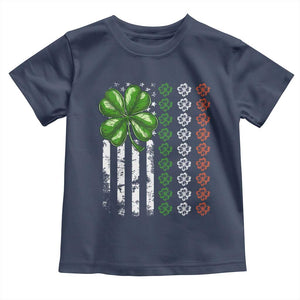 Funny St Patricks Day Toddler T Shirt Shamrock American Flag TS02 Navy Print Your Wear