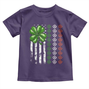 Funny St Patricks Day Toddler T Shirt Shamrock American Flag TS02 Purple Print Your Wear