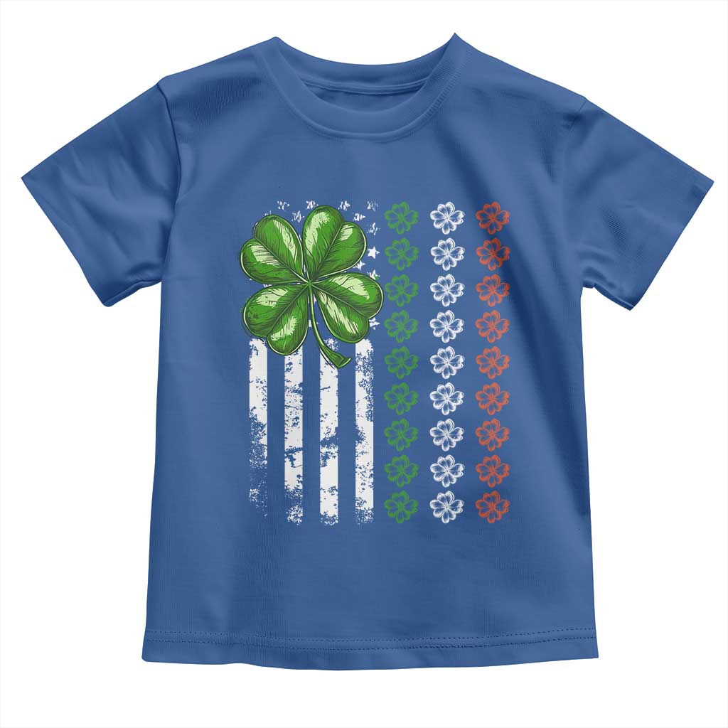Funny St Patricks Day Toddler T Shirt Shamrock American Flag TS02 Royal Blue Print Your Wear