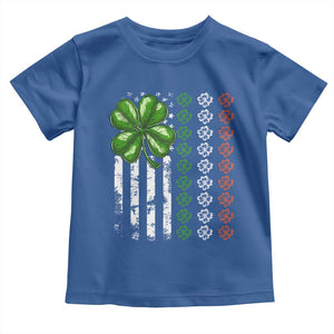Funny St Patricks Day Toddler T Shirt Shamrock American Flag TS02 Royal Blue Print Your Wear