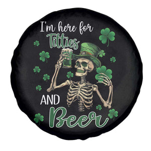 Funny St Patricks Day Drinking Spare Tire Cover I'm Here For Titties And Beer TS02 Print Your Wear