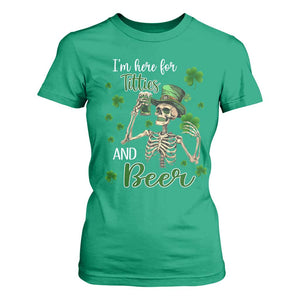 Funny St Patricks Day Drinking T Shirt For Women I'm Here For Titties And Beer TS02 Irish Green Print Your Wear