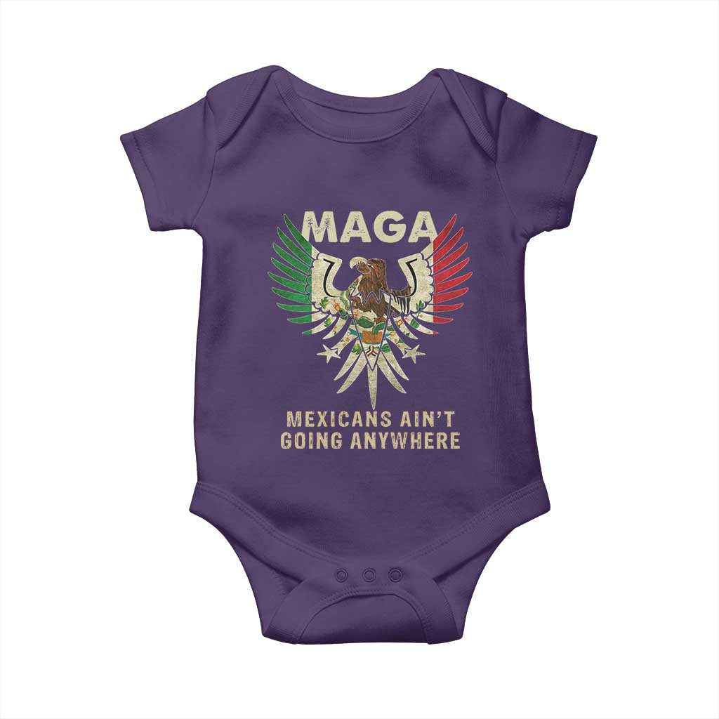 Mexicans Ain't Going Anywhere Baby Onesie Eagle Mexico Flag Retro Vintage TS02 Purple Print Your Wear