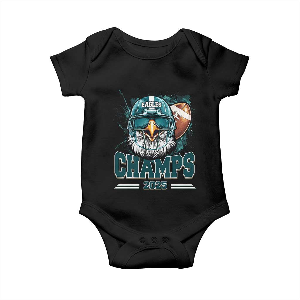 Celebrated Eagles Baby Onesie Championship 2025 Retro TS02 Black Print Your Wear