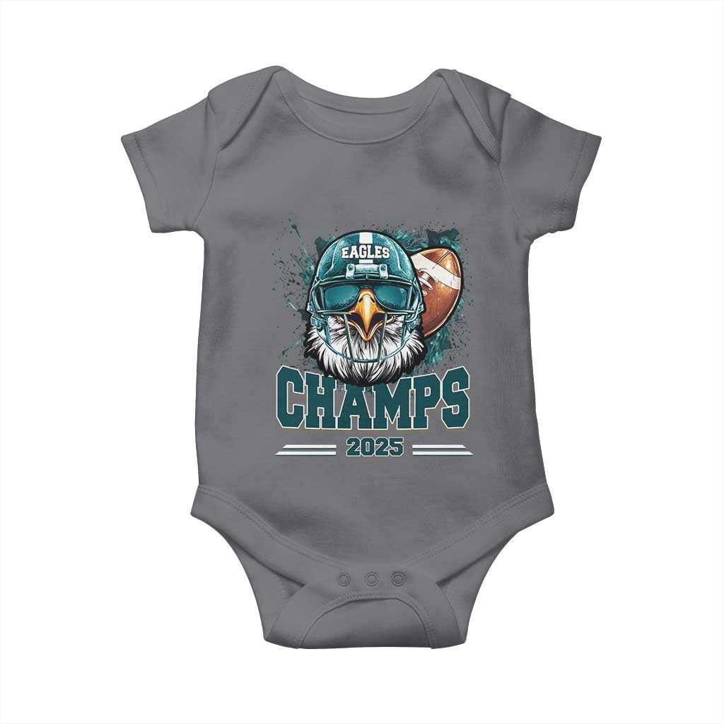 Celebrated Eagles Baby Onesie Championship 2025 Retro TS02 Charcoal Print Your Wear