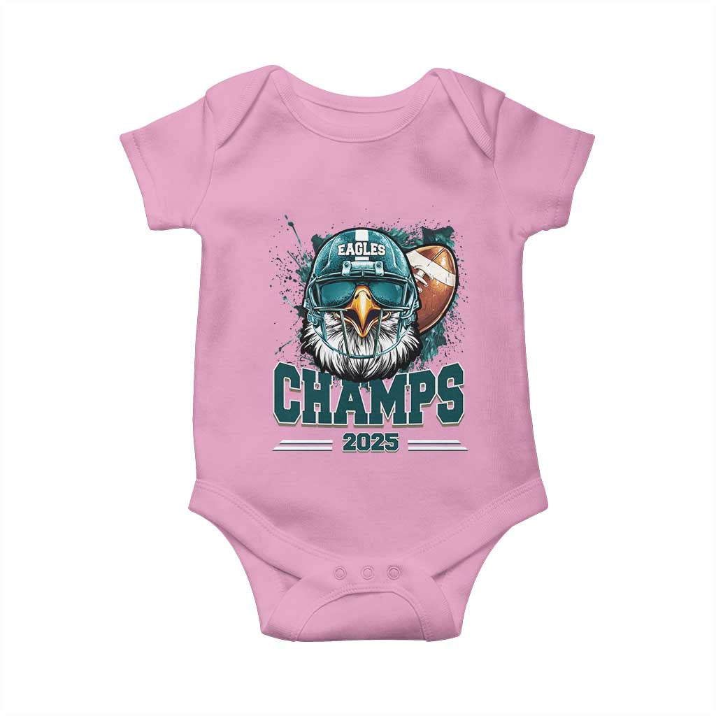 Celebrated Eagles Baby Onesie Championship 2025 Retro TS02 Light Pink Print Your Wear