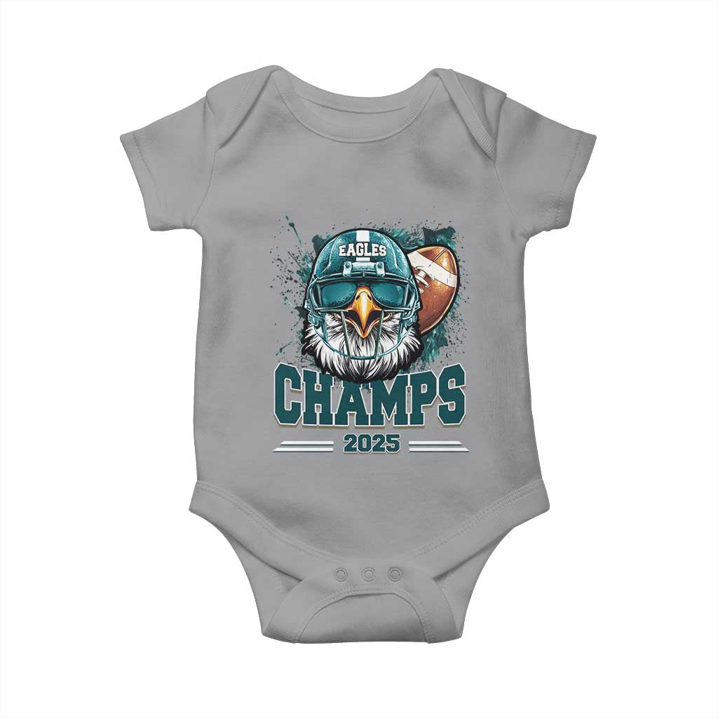 Celebrated Eagles Baby Onesie Championship 2025 Retro TS02 Sport Gray Print Your Wear