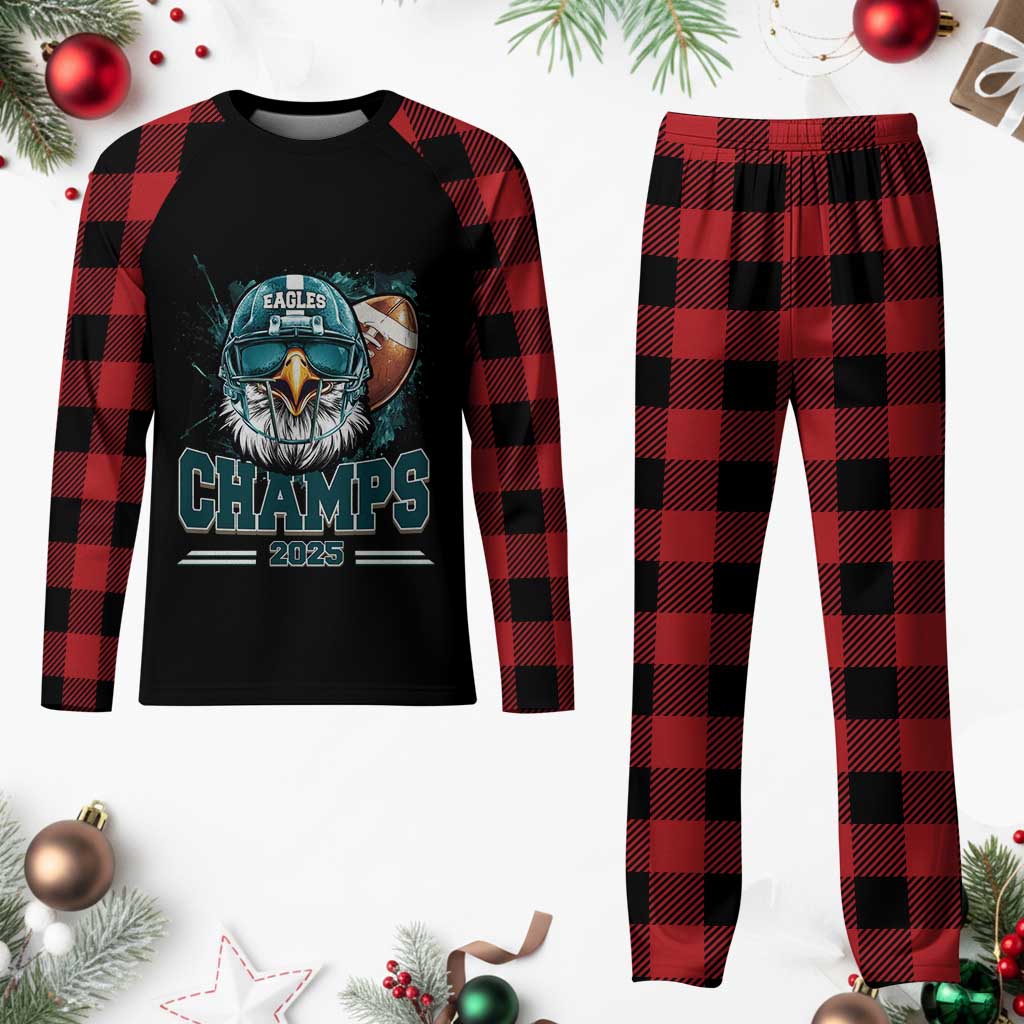 Celebrated Eagles Plaid Pajama Set Championship 2025 Retro TS02 Buffalo Plaid Print Your Wear