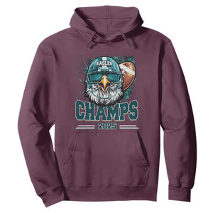 Celebrated Eagles Hoodie Championship 2025 Retro TS02 Maroon Print Your Wear