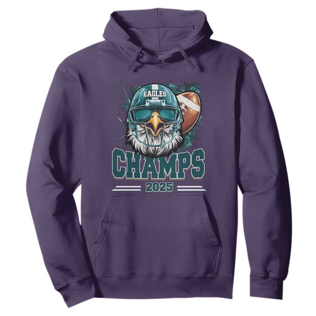 Celebrated Eagles Hoodie Championship 2025 Retro TS02 Purple Print Your Wear