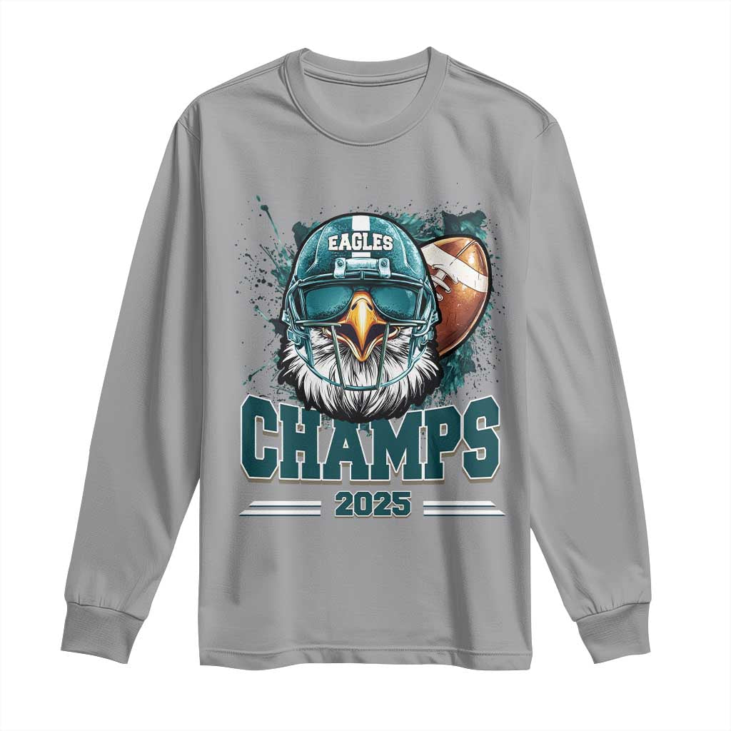 Celebrated Eagles Long Sleeve Shirt Championship 2025 Retro TS02 Sport Gray Print Your Wear