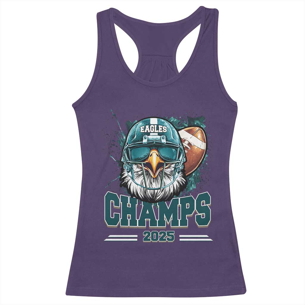 Celebrated Eagles Racerback Tank Top Championship 2025 Retro TS02 Purple Print Your Wear
