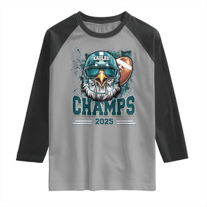 Celebrated Eagles Raglan Shirt Championship 2025 Retro TS02 Sport Gray Black Print Your Wear