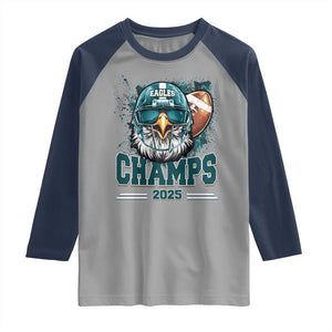 Celebrated Eagles Raglan Shirt Championship 2025 Retro TS02 Sport Gray Navy Print Your Wear