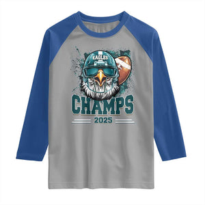 Celebrated Eagles Raglan Shirt Championship 2025 Retro TS02 Sport Gray Royal Print Your Wear