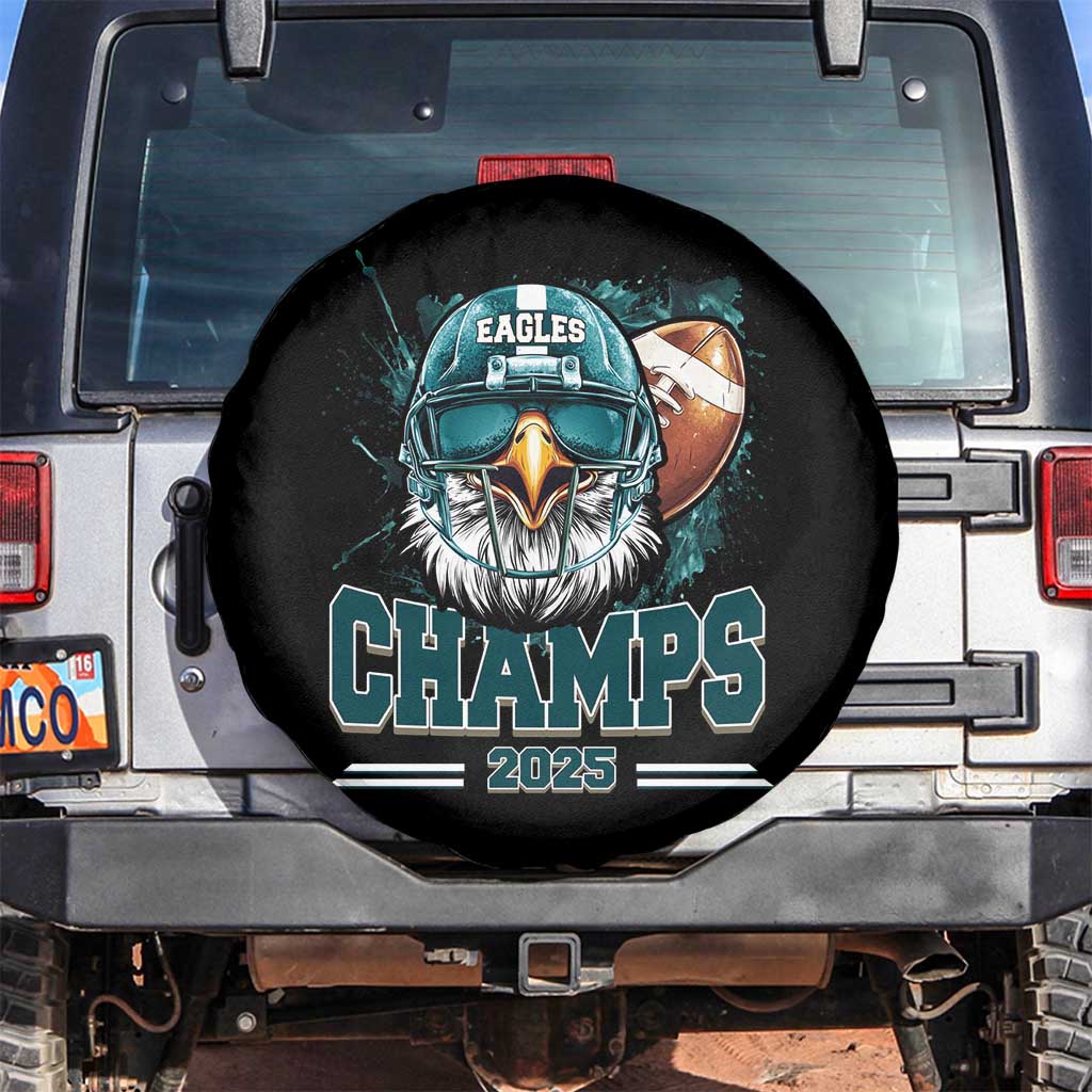 Celebrated Eagles Spare Tire Cover Championship 2025 Retro TS02 No hole Black Print Your Wear