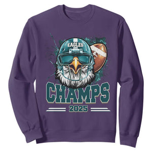 Celebrated Eagles Sweatshirt Championship 2025 Retro TS02 Purple Print Your Wear