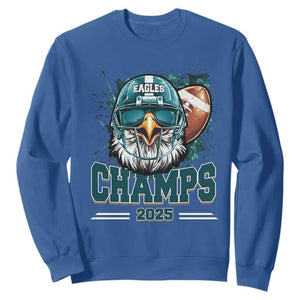 Celebrated Eagles Sweatshirt Championship 2025 Retro TS02 Royal Blue Print Your Wear