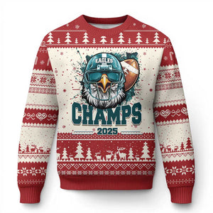 Celebrated Eagles Knit Sweatshirt Championship 2025 Retro TS02 Red Print Your Wear