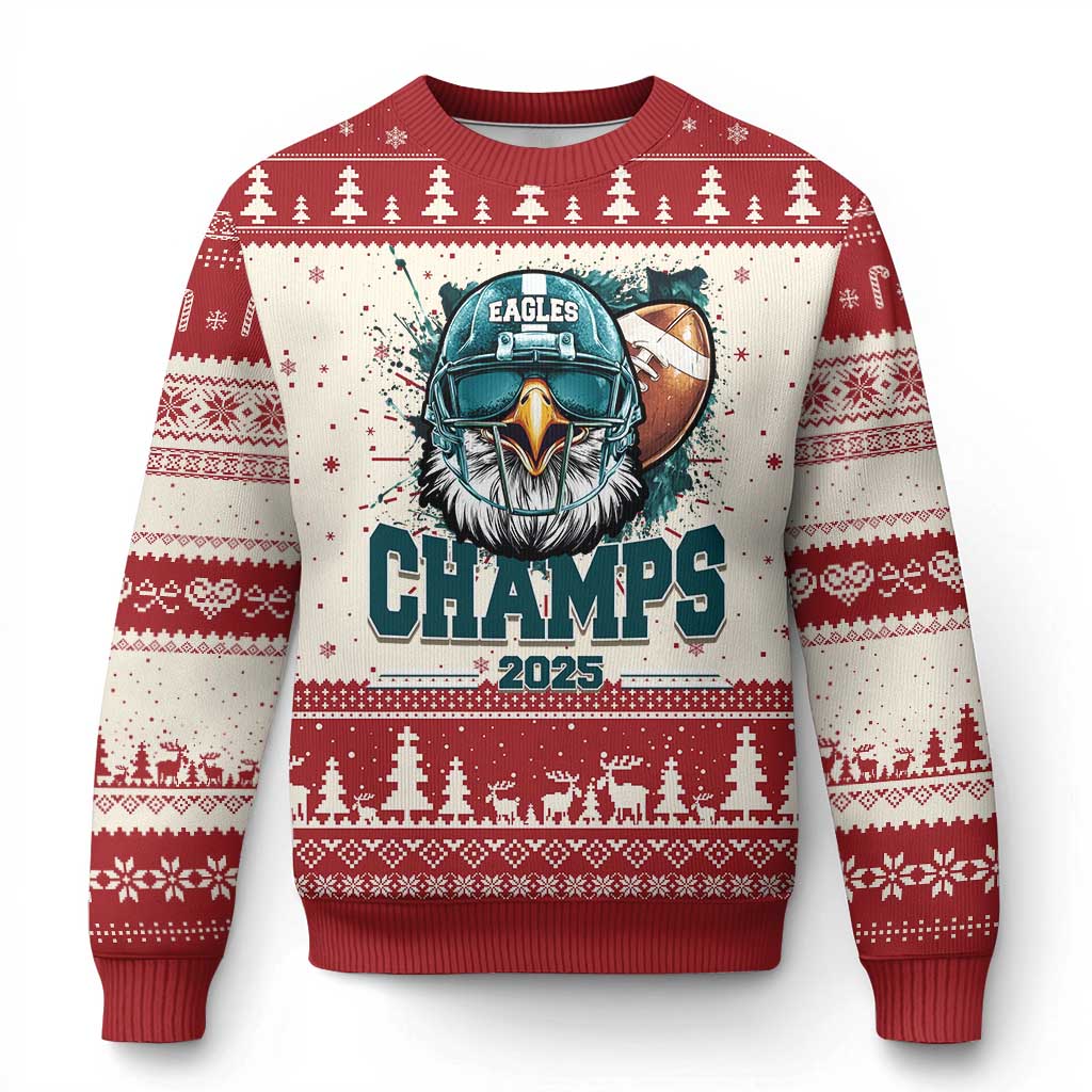 Celebrated Eagles Knit Sweatshirt Championship 2025 Retro TS02 Red Print Your Wear