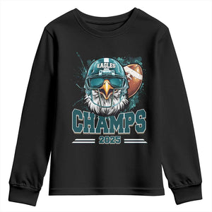 Celebrated Eagles Youth Sweatshirt Championship 2025 Retro TS02 Black Print Your Wear