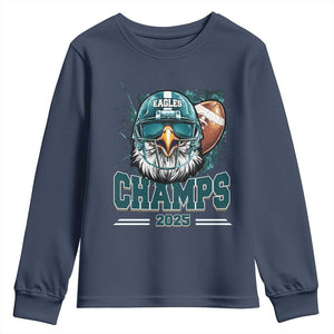 Celebrated Eagles Youth Sweatshirt Championship 2025 Retro TS02 Navy Print Your Wear