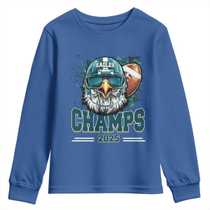 Celebrated Eagles Youth Sweatshirt Championship 2025 Retro TS02 Royal Blue Print Your Wear