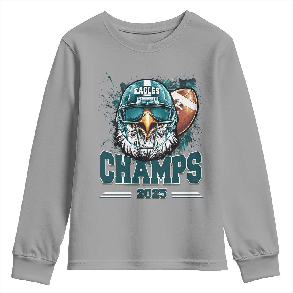 Celebrated Eagles Youth Sweatshirt Championship 2025 Retro TS02 Sport Gray Print Your Wear