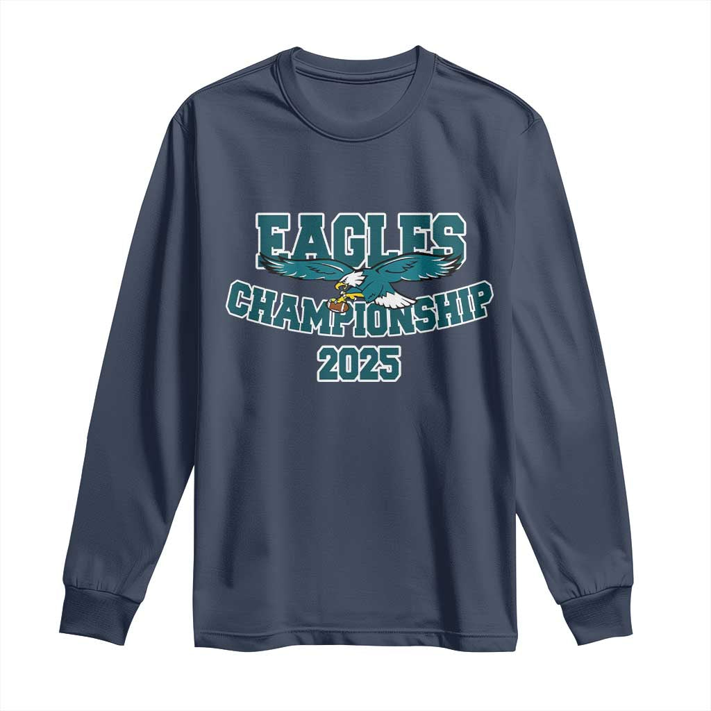 Celebrated Eagles Long Sleeve Shirt Championship 2025 TS02 Navy Print Your Wear