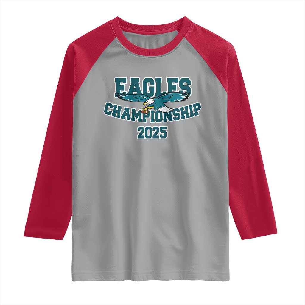 Celebrated Eagles Raglan Shirt Championship 2025 TS02 Sport Gray Red Print Your Wear