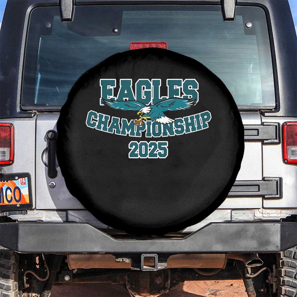 Celebrated Eagles Spare Tire Cover Championship 2025 TS02 No hole Black Print Your Wear