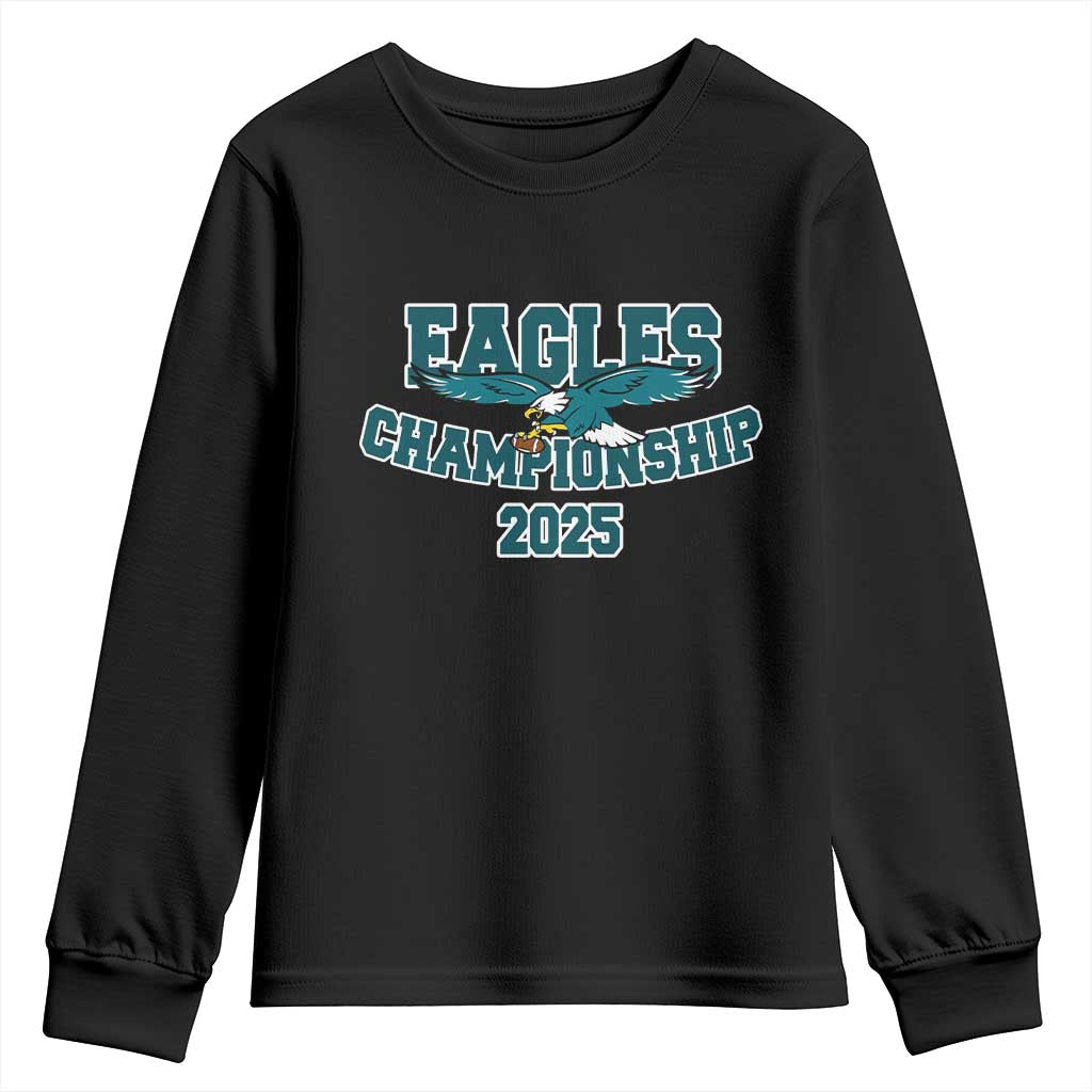 Celebrated Eagles Youth Sweatshirt Championship 2025 TS02 Black Print Your Wear