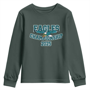 Celebrated Eagles Youth Sweatshirt Championship 2025 TS02 Dark Forest Green Print Your Wear