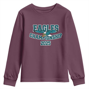 Celebrated Eagles Youth Sweatshirt Championship 2025 TS02 Maroon Print Your Wear