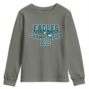 Celebrated Eagles Youth Sweatshirt Championship 2025 TS02 Military Green Print Your Wear