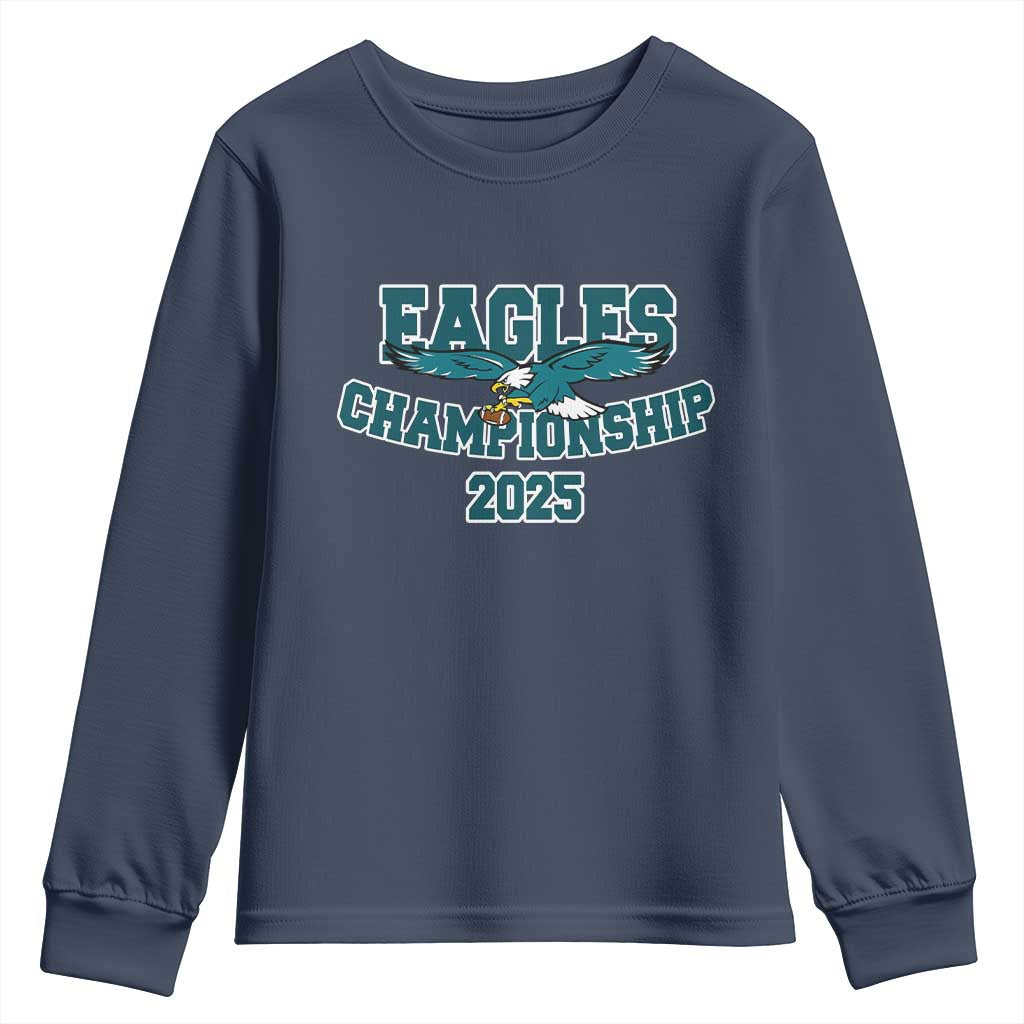 Celebrated Eagles Youth Sweatshirt Championship 2025 TS02 Navy Print Your Wear