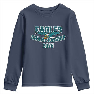 Celebrated Eagles Youth Sweatshirt Championship 2025 TS02 Navy Print Your Wear