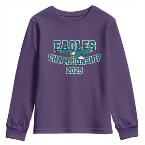 Celebrated Eagles Youth Sweatshirt Championship 2025 TS02 Purple Print Your Wear