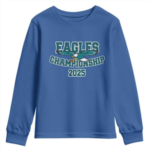 Celebrated Eagles Youth Sweatshirt Championship 2025 TS02 Royal Blue Print Your Wear