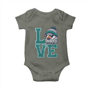 Eagles Inspirational Baby Onesie LOVE Cool Eagle Lover Vintage TS02 Military Green Print Your Wear