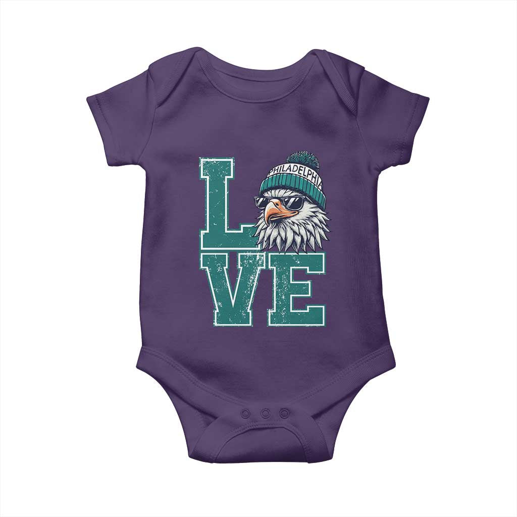 Eagles Inspirational Baby Onesie LOVE Cool Eagle Lover Vintage TS02 Purple Print Your Wear