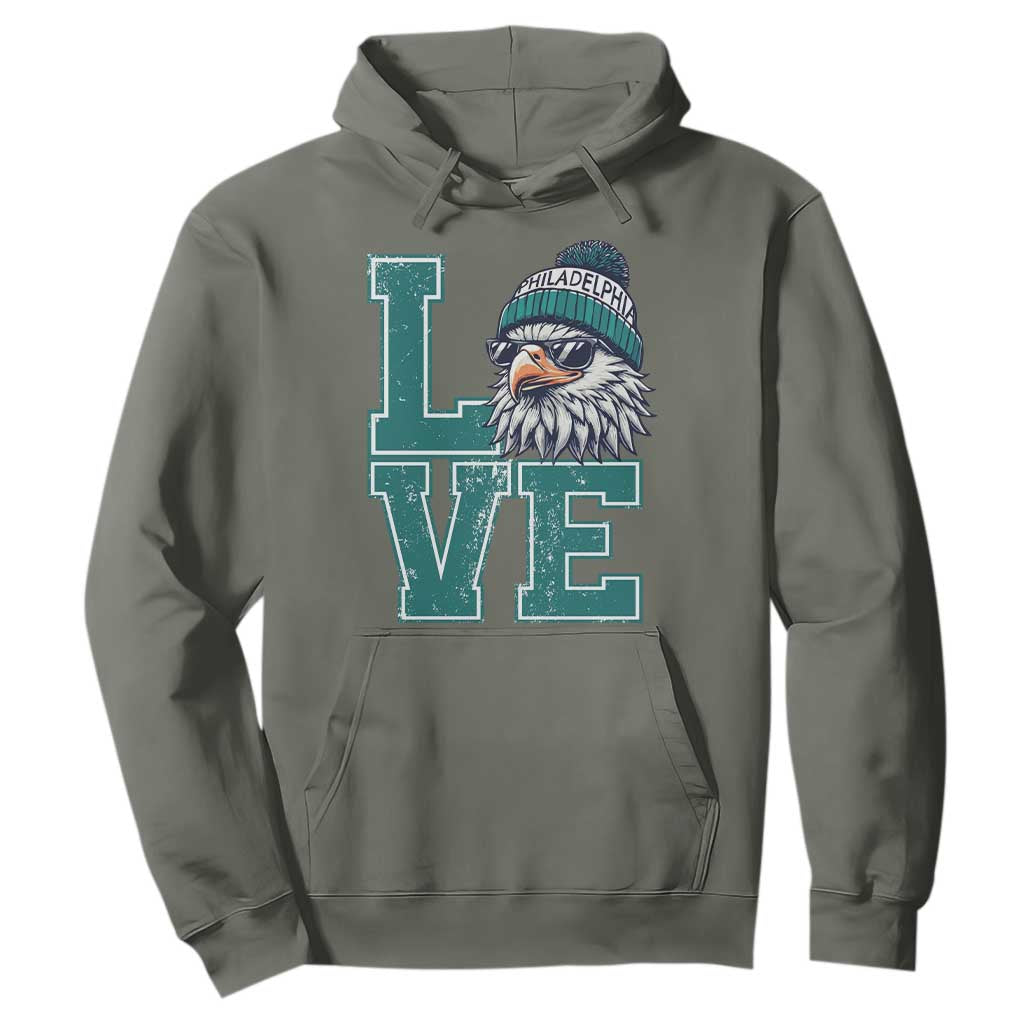 Eagles Inspirational Hoodie LOVE Cool Eagle Lover Vintage TS02 Military Green Print Your Wear