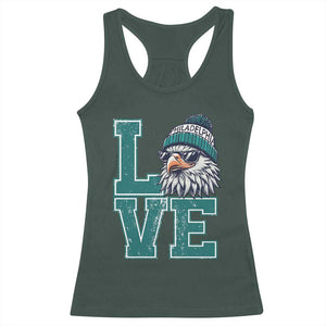 Eagles Inspirational Racerback Tank Top LOVE Cool Eagle Lover Vintage TS02 Dark Forest Green Print Your Wear
