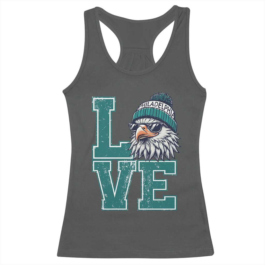 Eagles Inspirational Racerback Tank Top LOVE Cool Eagle Lover Vintage TS02 Dark Heather Print Your Wear